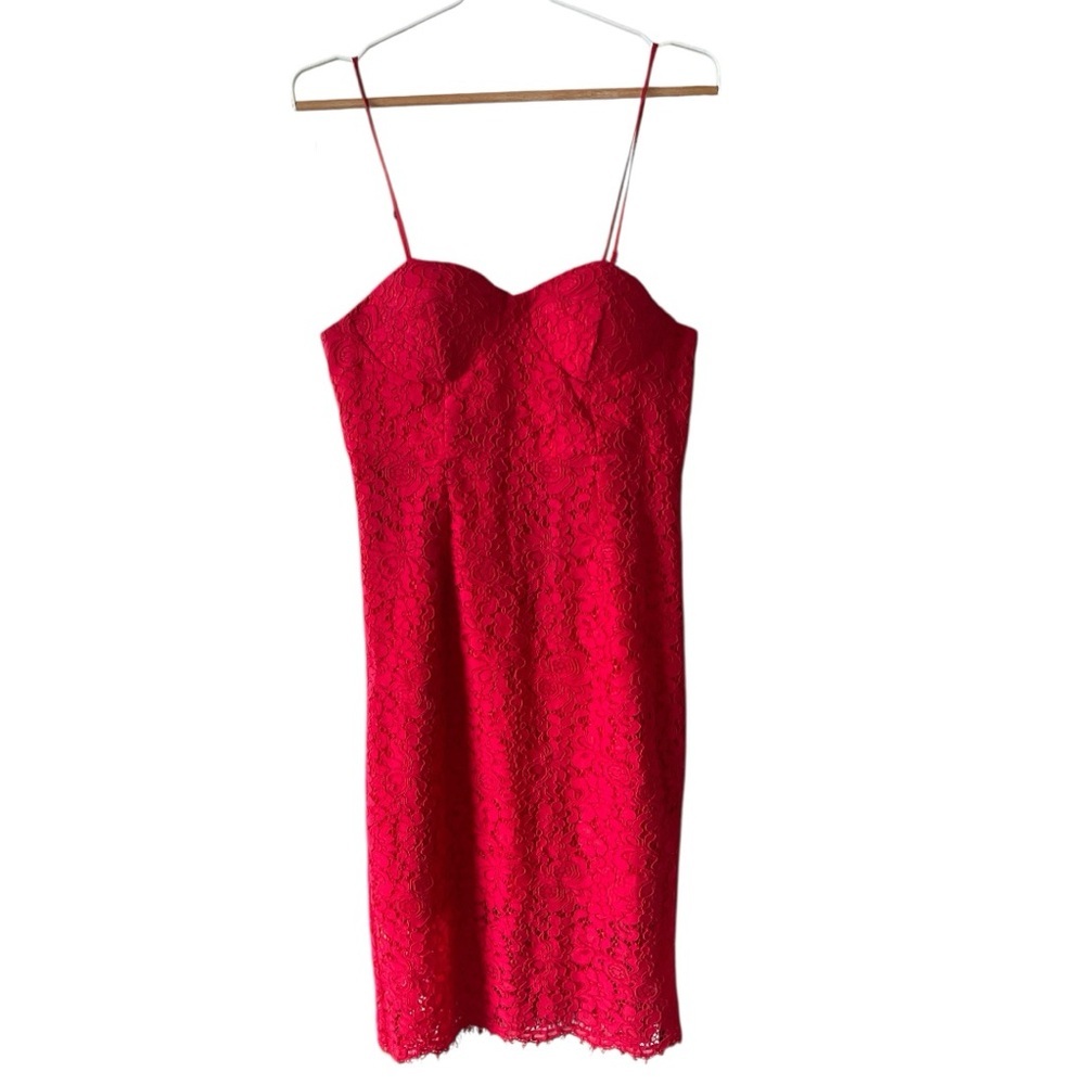 Bardot Pierre Red Lace Mini Dress Size 8/M NWT - Picture 3 of 6